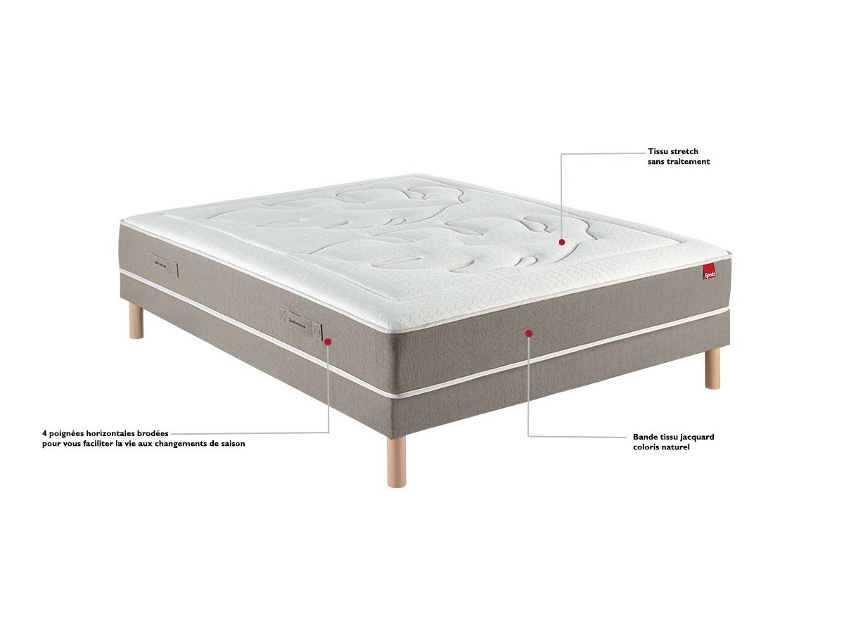 Matelas EPEDA Ressorts + Mousse à mémoire de forme EOLIS 