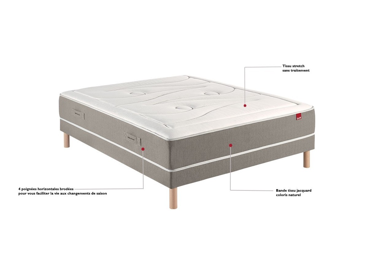 Matelas EPEDA Ressorts + Mousse à mémoire de forme NYMPHE 